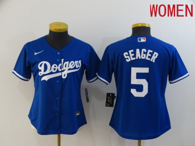 Women Los Angeles Dodgers #5 Seager Blue Game Nike MLB Jerseys->los angeles dodgers->MLB Jersey